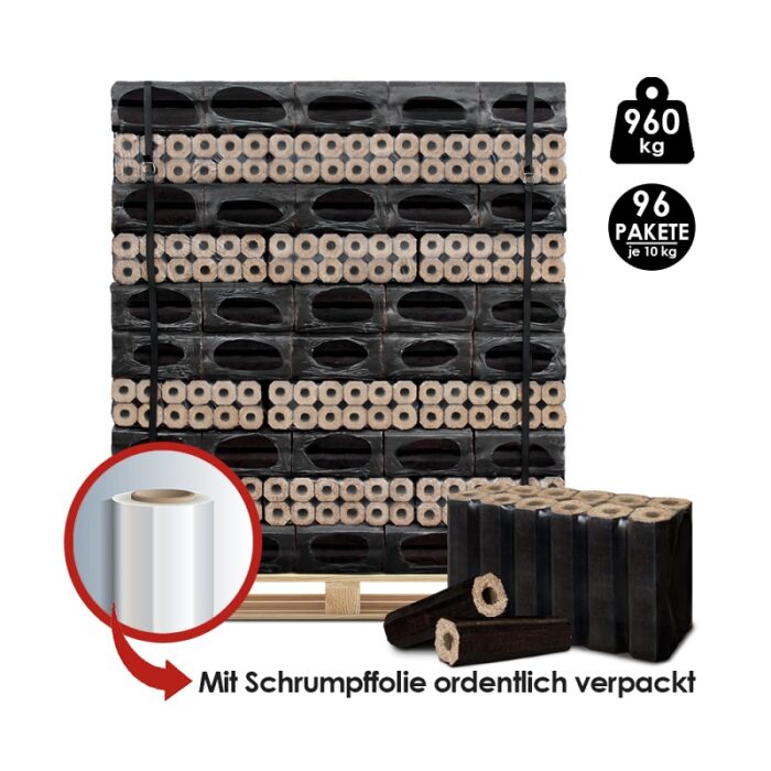 Eichenholzbriketts Pini&Kay Palette 960 kg (6x23 cm) - Image 2